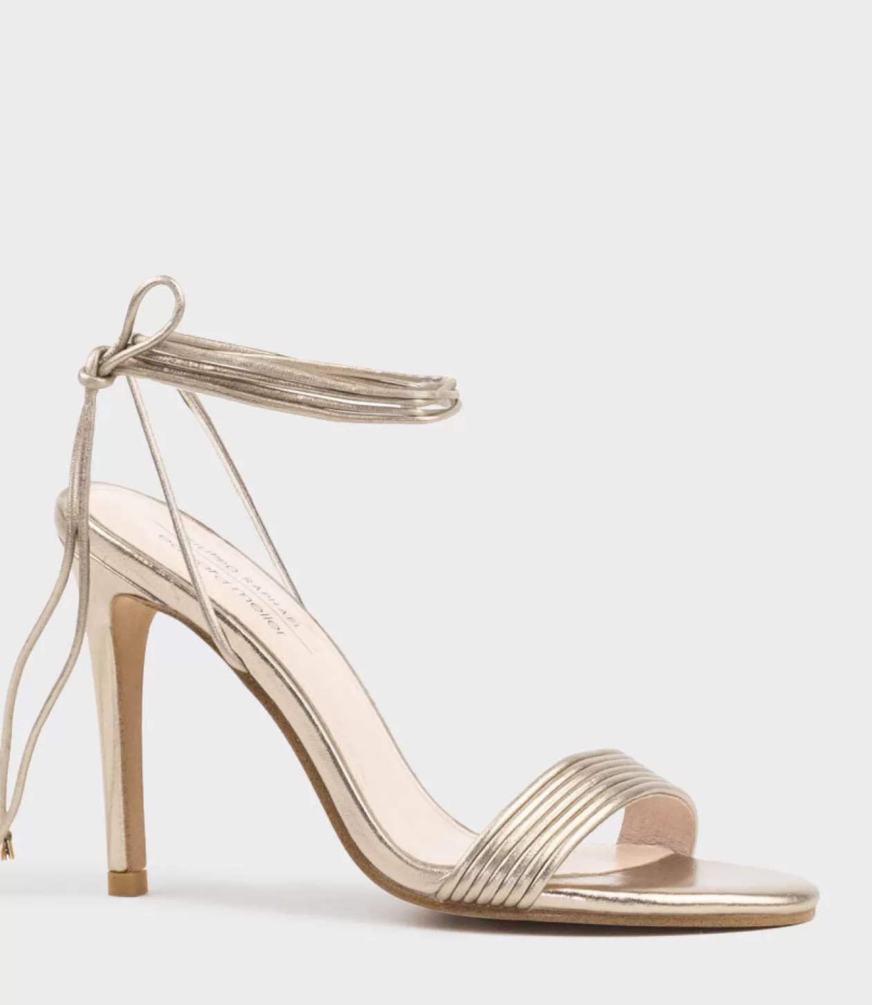 Edward Meller High Heel Sandals<Wisteria100 Ankle Tie Sandal In Rosegold