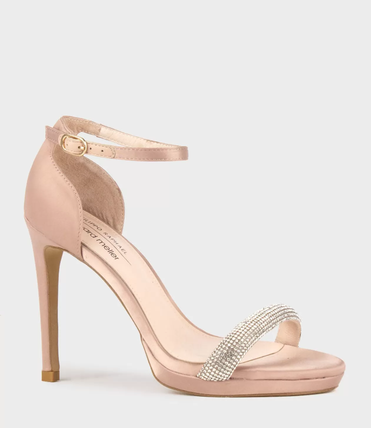 Edward Meller High Heel Sandals<Wistful110 Diamond Band Platform Sandal In Nude Satin