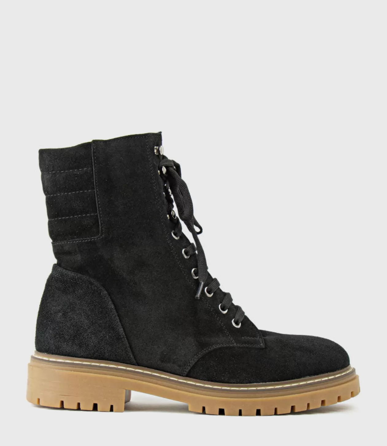 Edward Meller Ankle Boots<Woden Lace Up Combat Boot In Black Suede