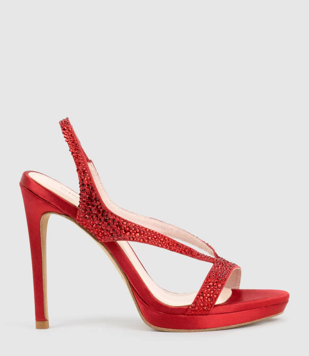 Edward Meller Platform Sandals<Wonder110 Jewelled Platform Sandal In Red Satin