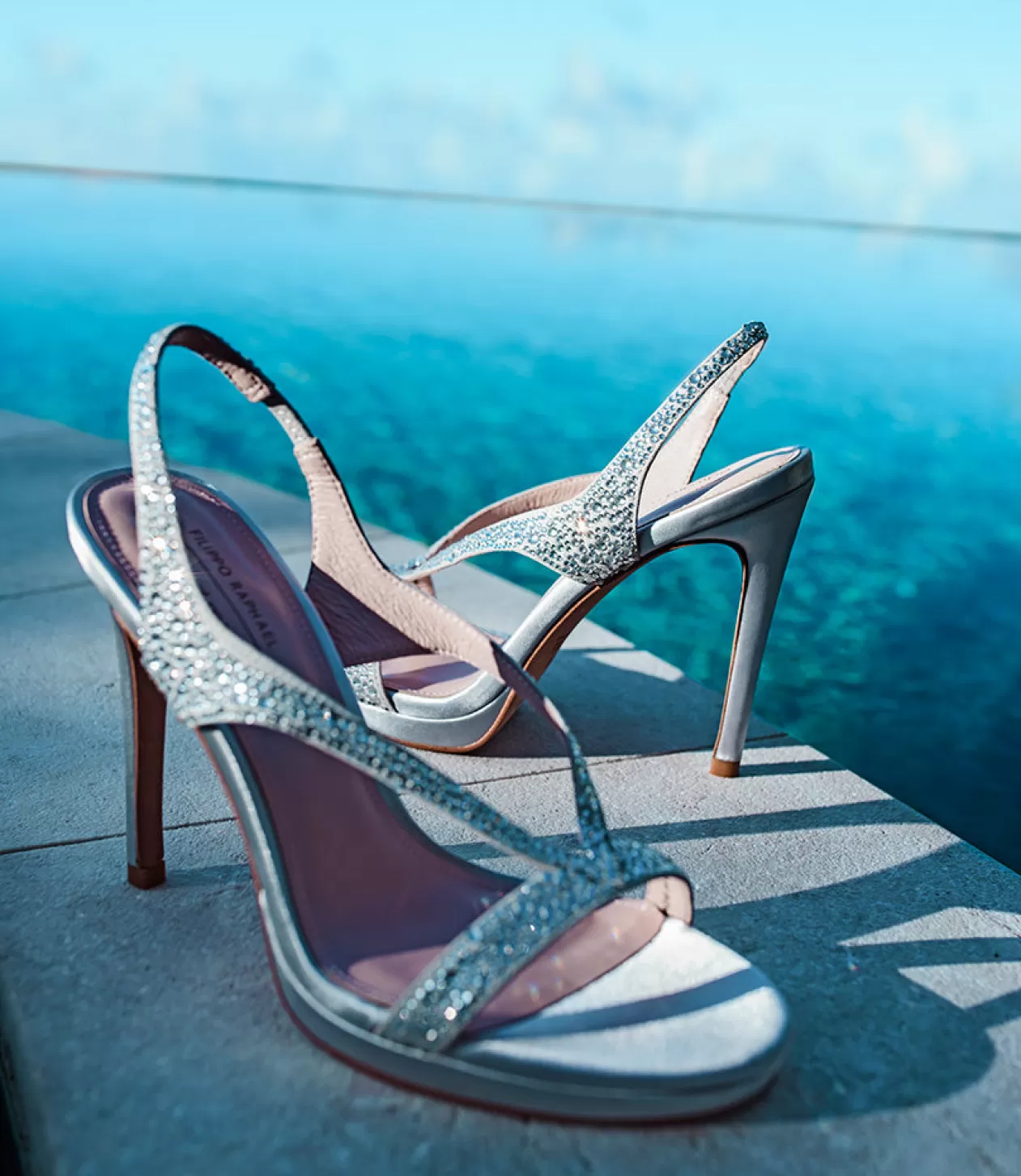 Edward Meller Platform Sandals<Wonder110 Jewelled Platform Sandal In Silver Satin