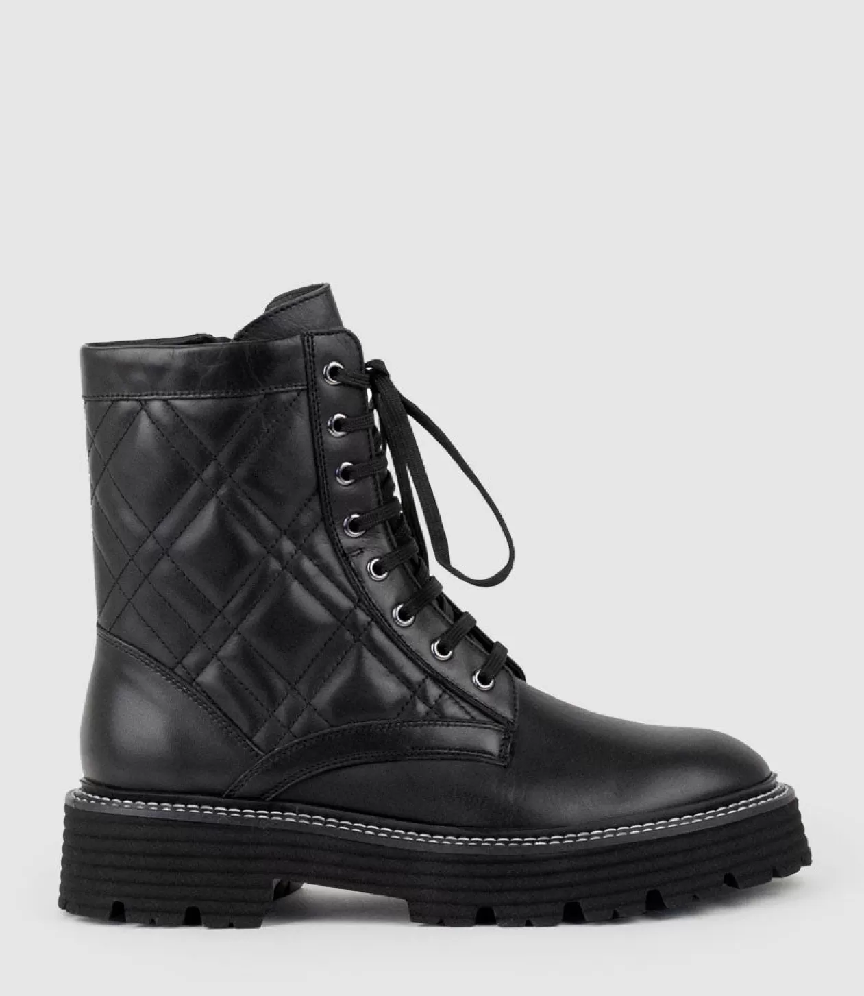 Edward Meller La Canadienne<Yasmin Quilted Lace Up Boot In Black